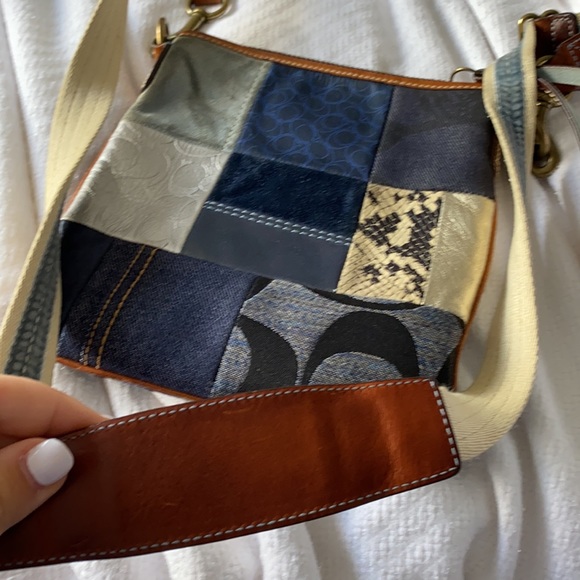 Multi colour fabric coach crossbody bag - Picture 2 of 2